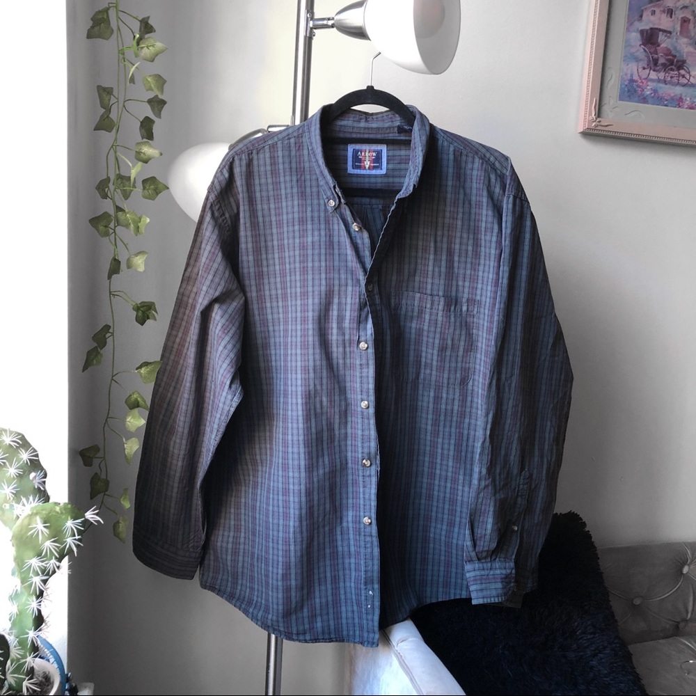plaid button down long sleeve shirt